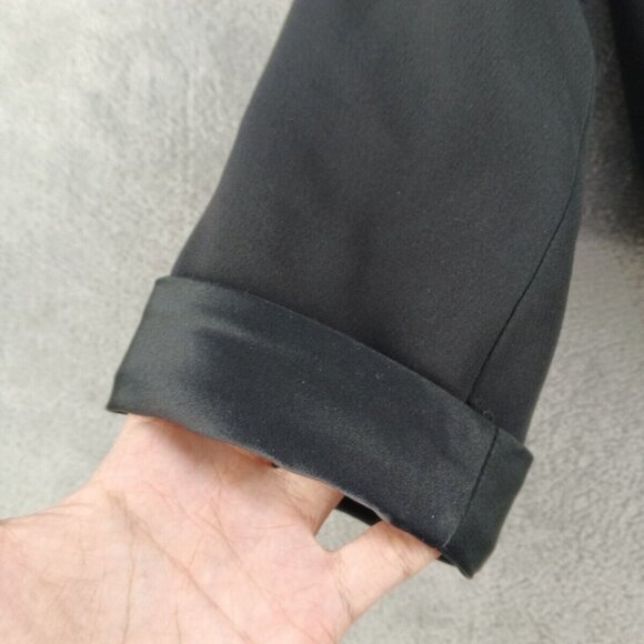 ALESSANDRO DELL ACQUA Wrap Crop Blazer Size 11 Junior Silk Wool Woven Black - Picture 6 of 13